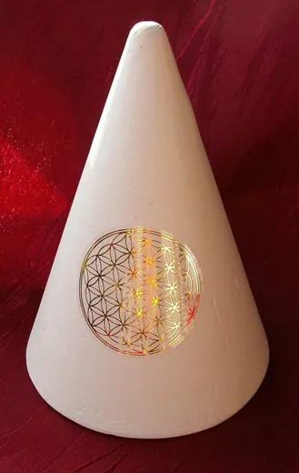 EnergieKegel mit Blume des Lebens gold