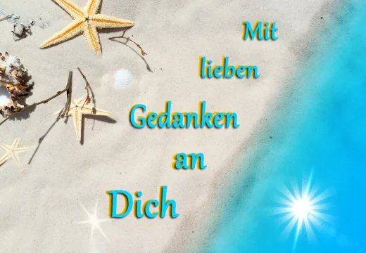 Energetiserter Aufkleber, Sujet "Mit lieben Gedanken an Dich" 