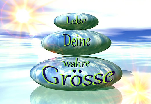 Energetiserter Aufkleber, Sujet "Lebe Deine wahre Grösse" 