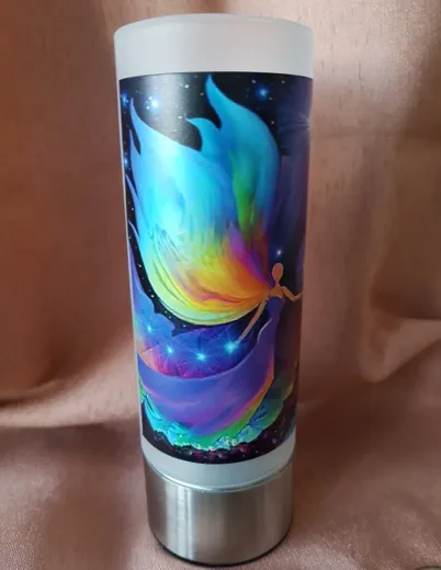 Edles Windlicht mit Engel Sujet, energetisiert mit der Energie von Angels H.E.L.P. von Petra Gandia 