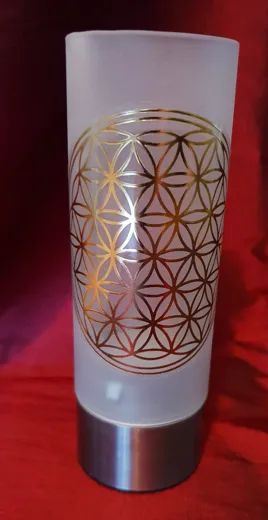 Windlicht mit Blume des Lebens gold