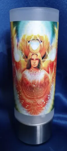 Edles Windlicht Erzengel Uriel Kerze weiss, energetisiert mit der Energie von EE Uriel