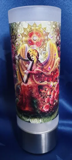 Edles Windlicht Erzengel Gabriel Kerze weiss, energetisiert mit der Energie von EE Gabriel