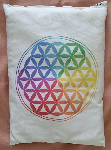 Chriesisteisäckli mit Blume des Lebens - energetisiert von Petra Gandia