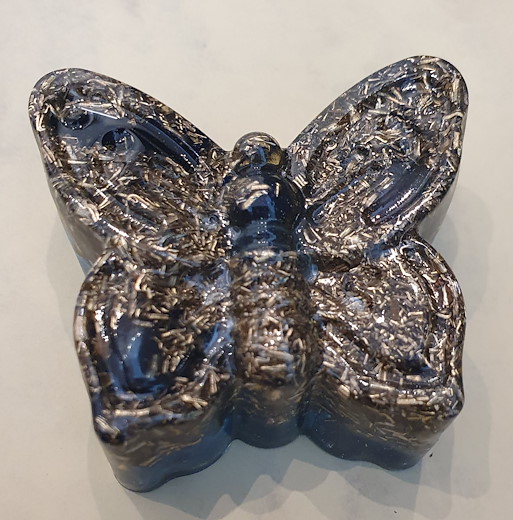 Orgonit Schmetterling blau/gold