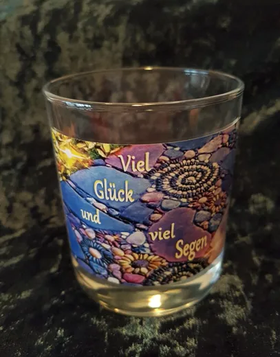 Energetisierte Kerzenhalter im Glas, Sujet "Viel Glück und viel Segen":